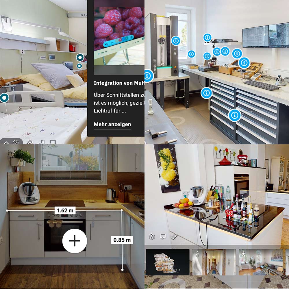 Beschriftungen im Raum bei einer 360 Grad Tour